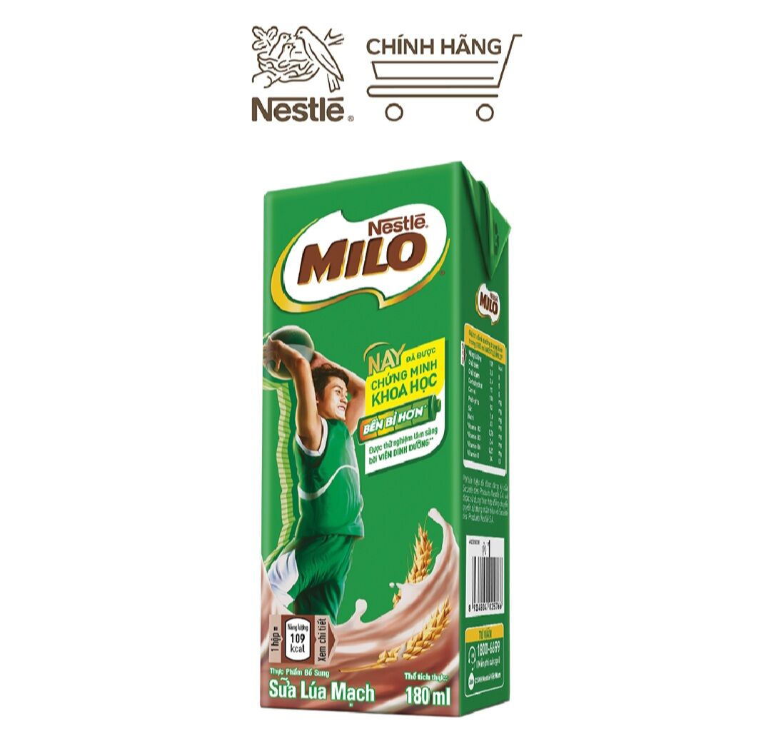 Sữa lúa mạch Nestlé® Milo® thùng 48 hộp x 180ml (Mới)