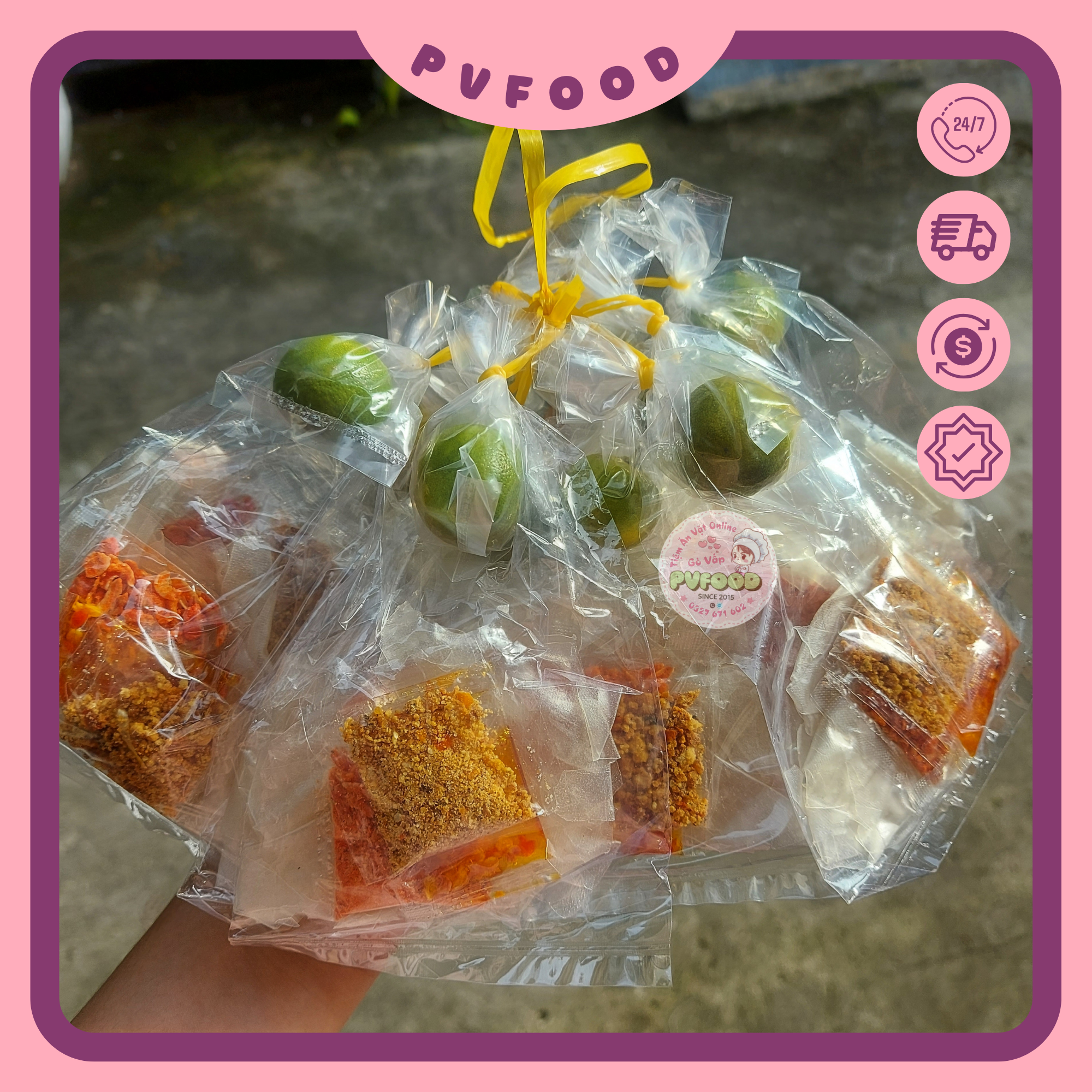Xâu 10 bịch bánh tráng sate tắc phơi sương