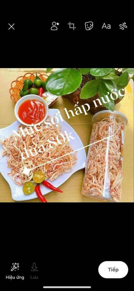 mực sợi hấp dừa