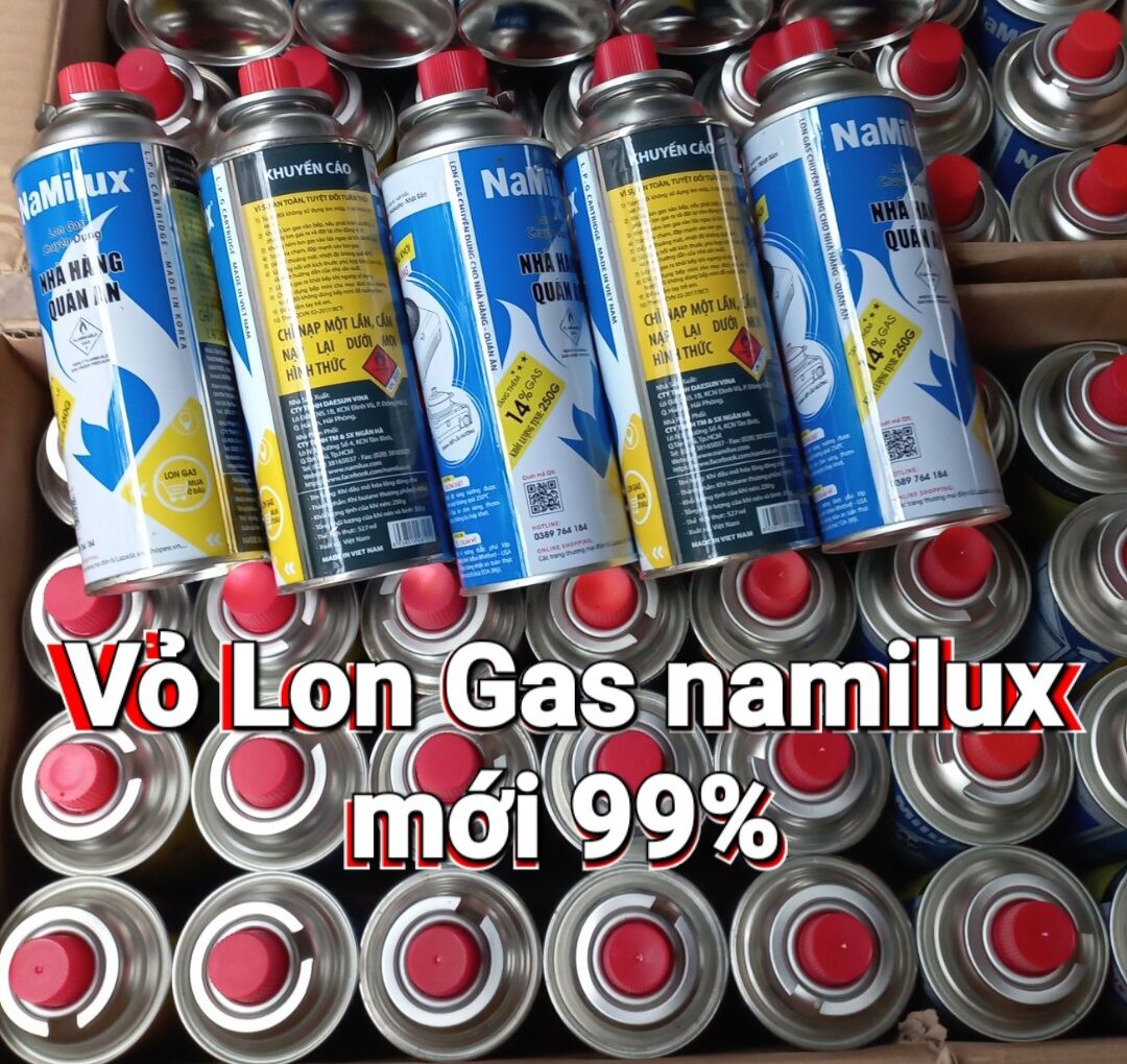 10 vỏ bình gas mini Namilux hàn quốc lon mới