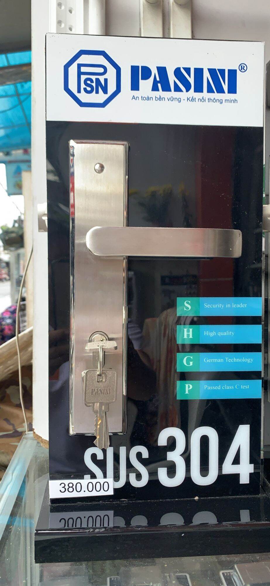 0khoá tay gạt cửa đi pasini inox 304 - bảo hành chính hãng 1 năm