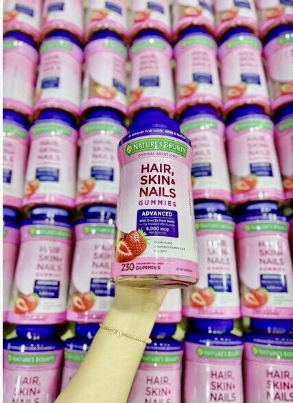 [HSD 06/2027] Kẹo Dẻo & Viên Uống đẹp Da Tóc Móng NATURE'S BOUNTY HAIR SKIN & NAILS Gummies 6000mcg từ MỸ