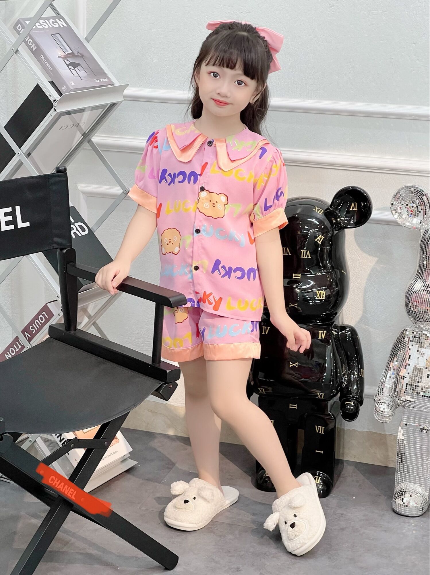 Bộ ngủ pijama cho bé chất lụa mango Size từ 15-36kg