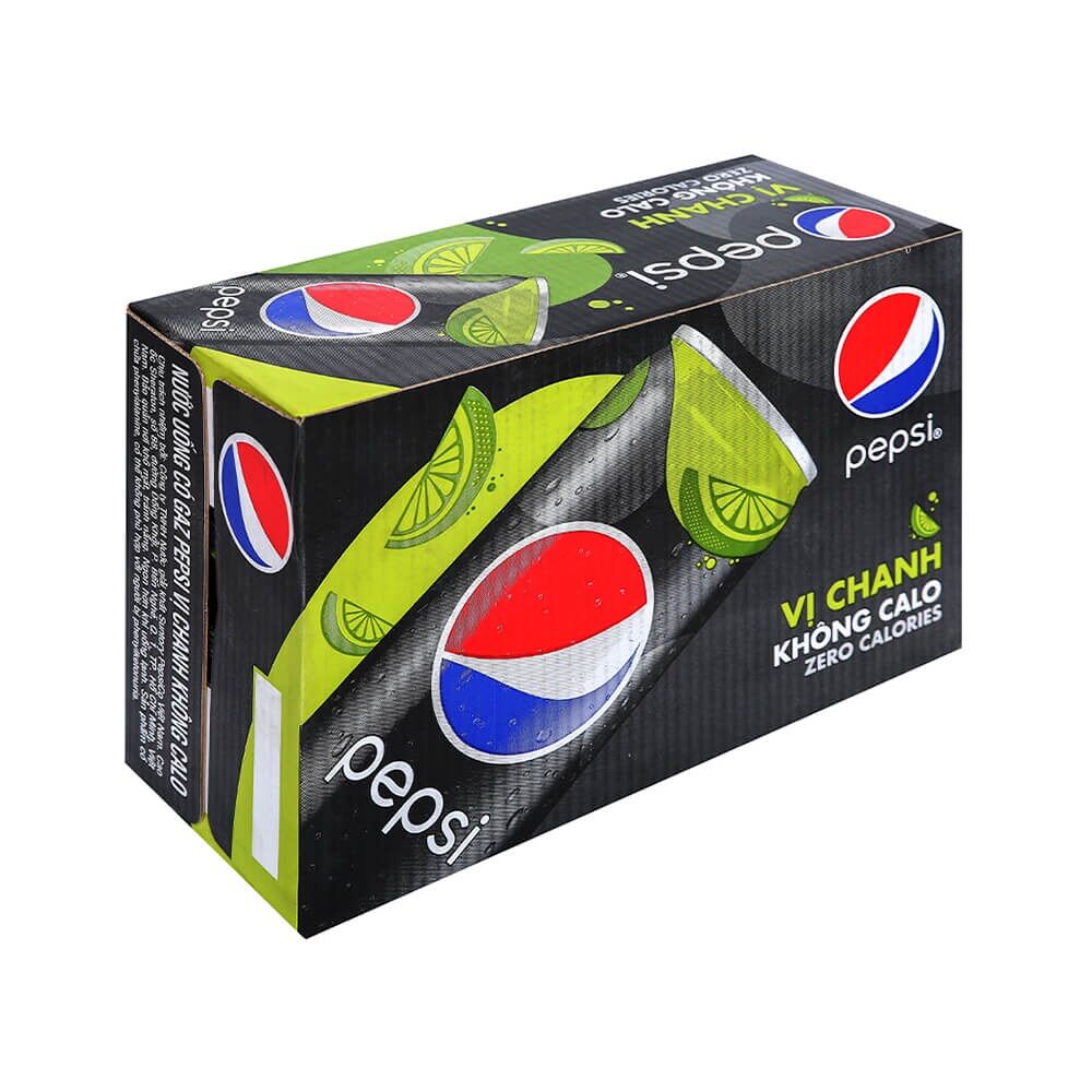1 thùng 24 lon pepsi vị chanh không calo chính hãng