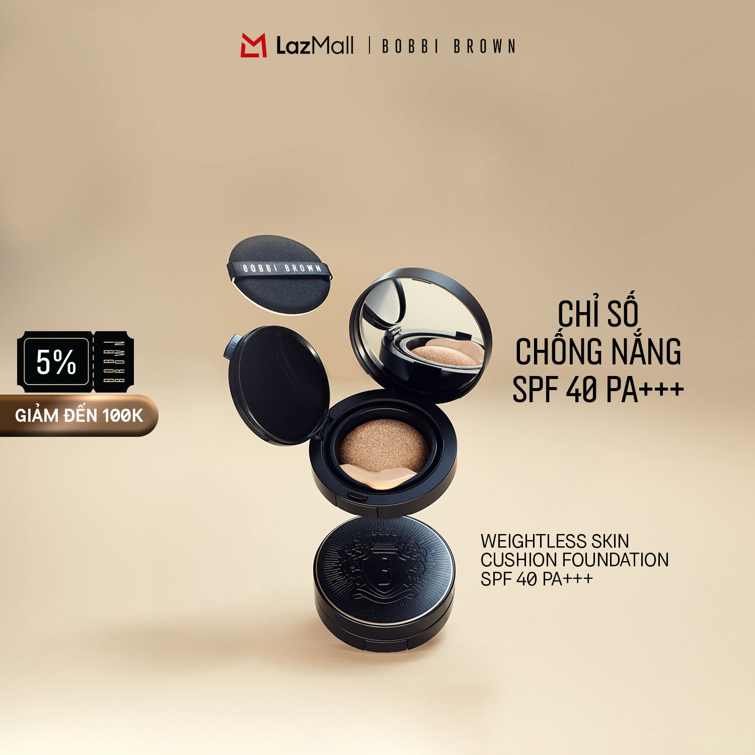 ĐỘC QUYỀN 20H 31.12 - 3.1 Bobbi Brown Weightless Skin Cushion Foundation SPF 40 PA+++ | Phấn nước mịn lì tự nhiên lâu trôi 12H