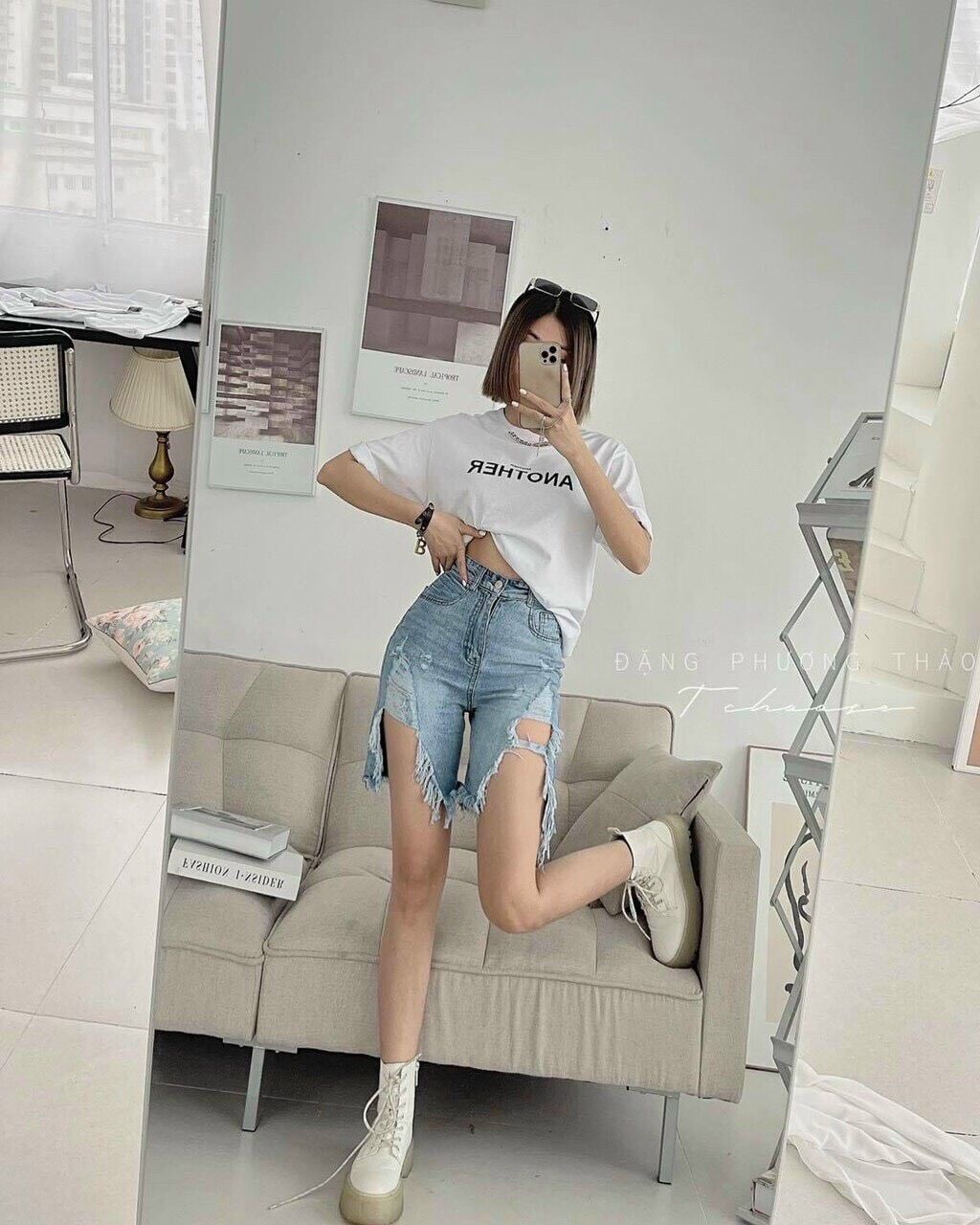 QUẦN JEANS NGỐ RÁCH MẢNG