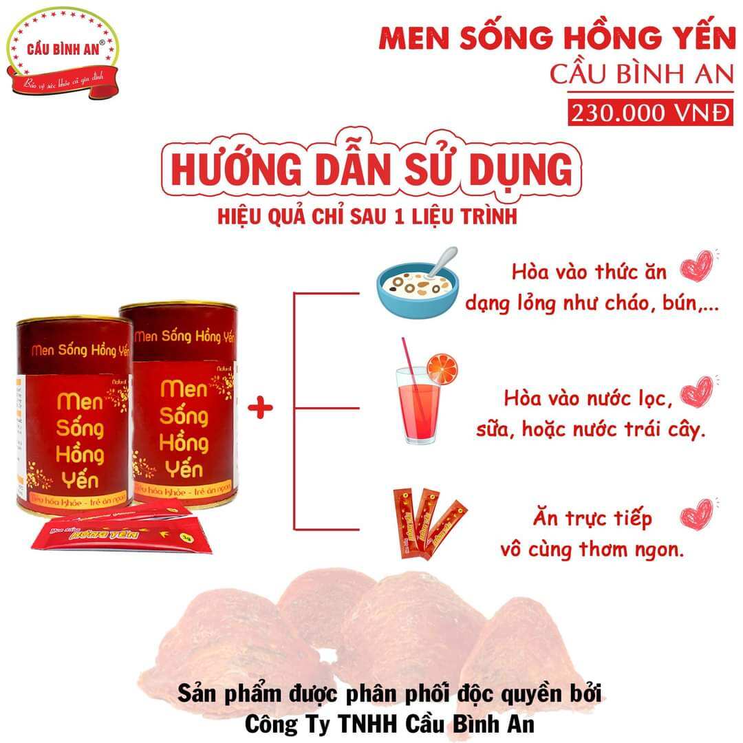 Men vi sinh Hồng Yến Cầu Bình An