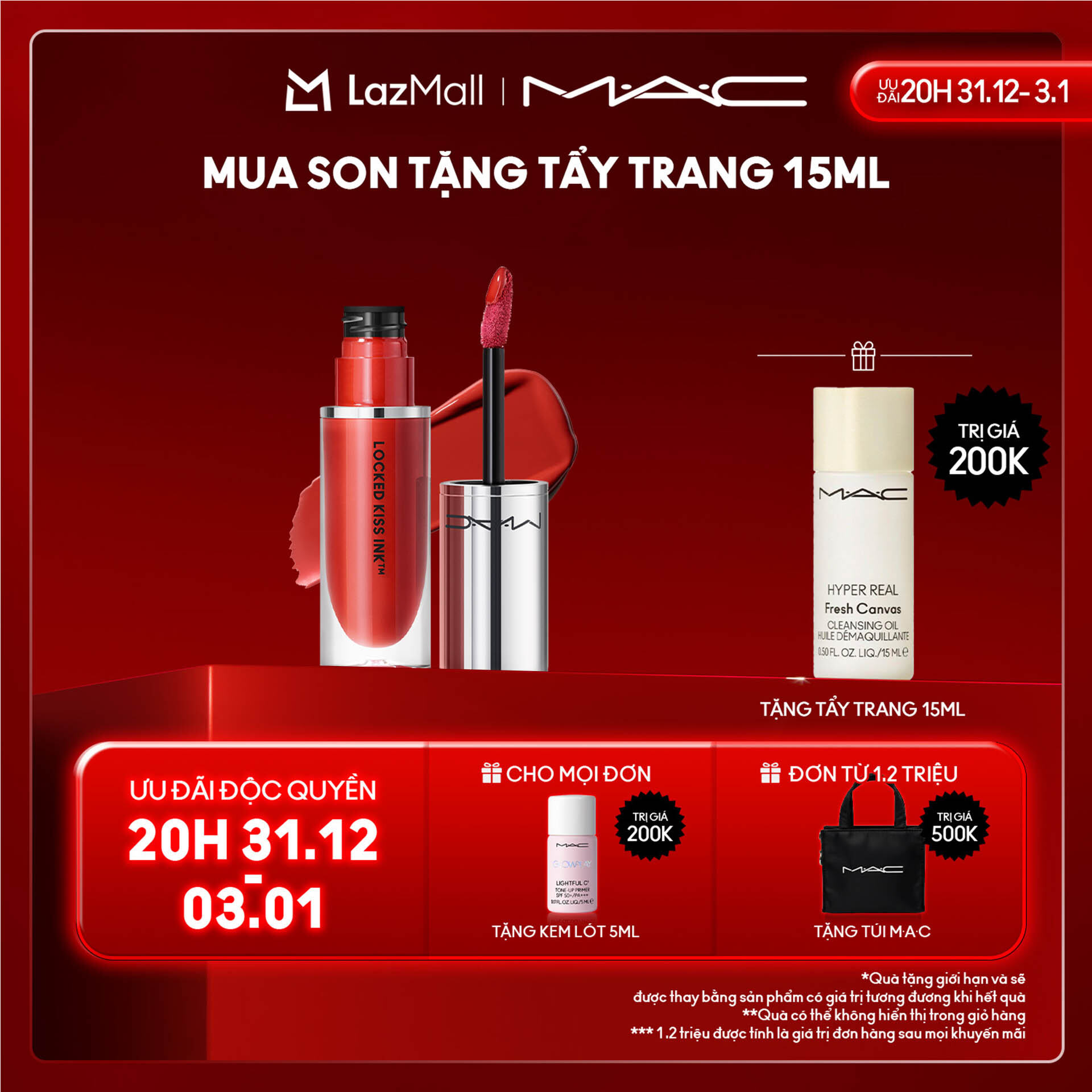 Son kem siêu lì Locked Kiss Ink 24H Lipcolour lên màu chuẩn sắc nhẹ môi và không trôi