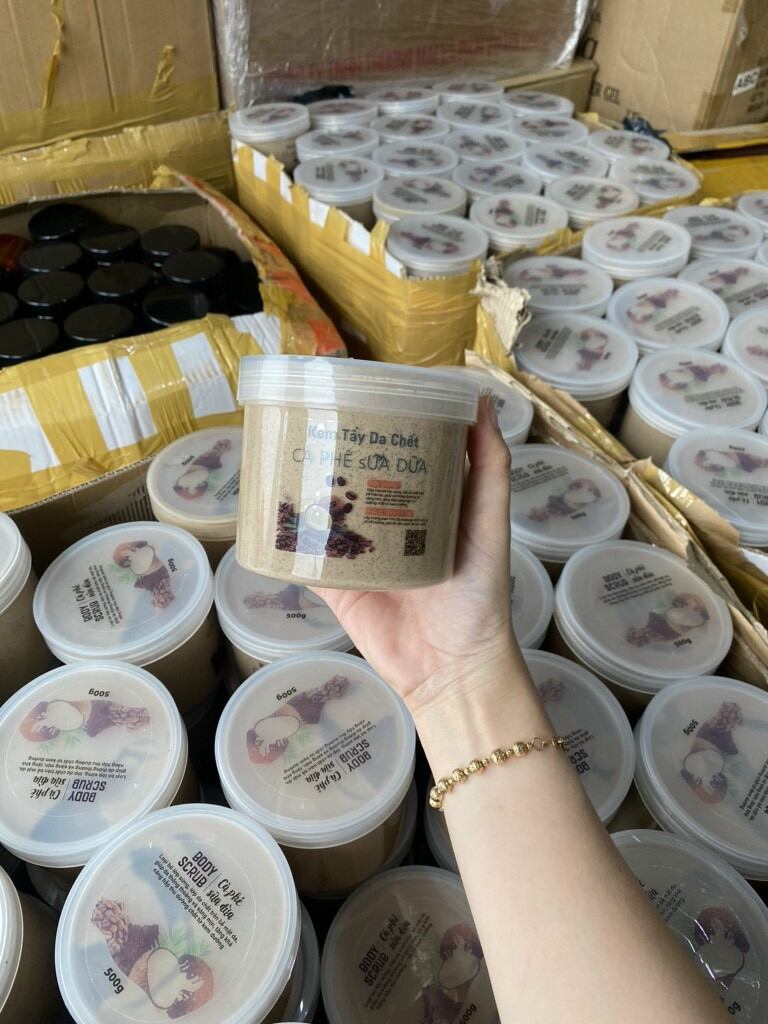 Tẩy da chết cafe sữa dừa hủ to 500gr