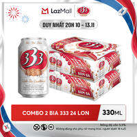 Nồng Độ Cồn 5.3% - Combo 2 Thùng 24 Lon Bia 333 330ml