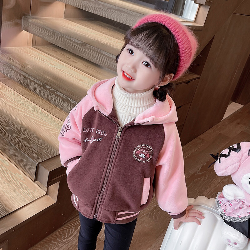 Áo Khoác Trẻ Em Hoạt Hình Dày Có Khóa Kéo Áo Khoác Cotton Mùa Đông Thường Ngày Cho Bé Gái Áo Khoác Ngoài Trẻ Em Mùa Đông