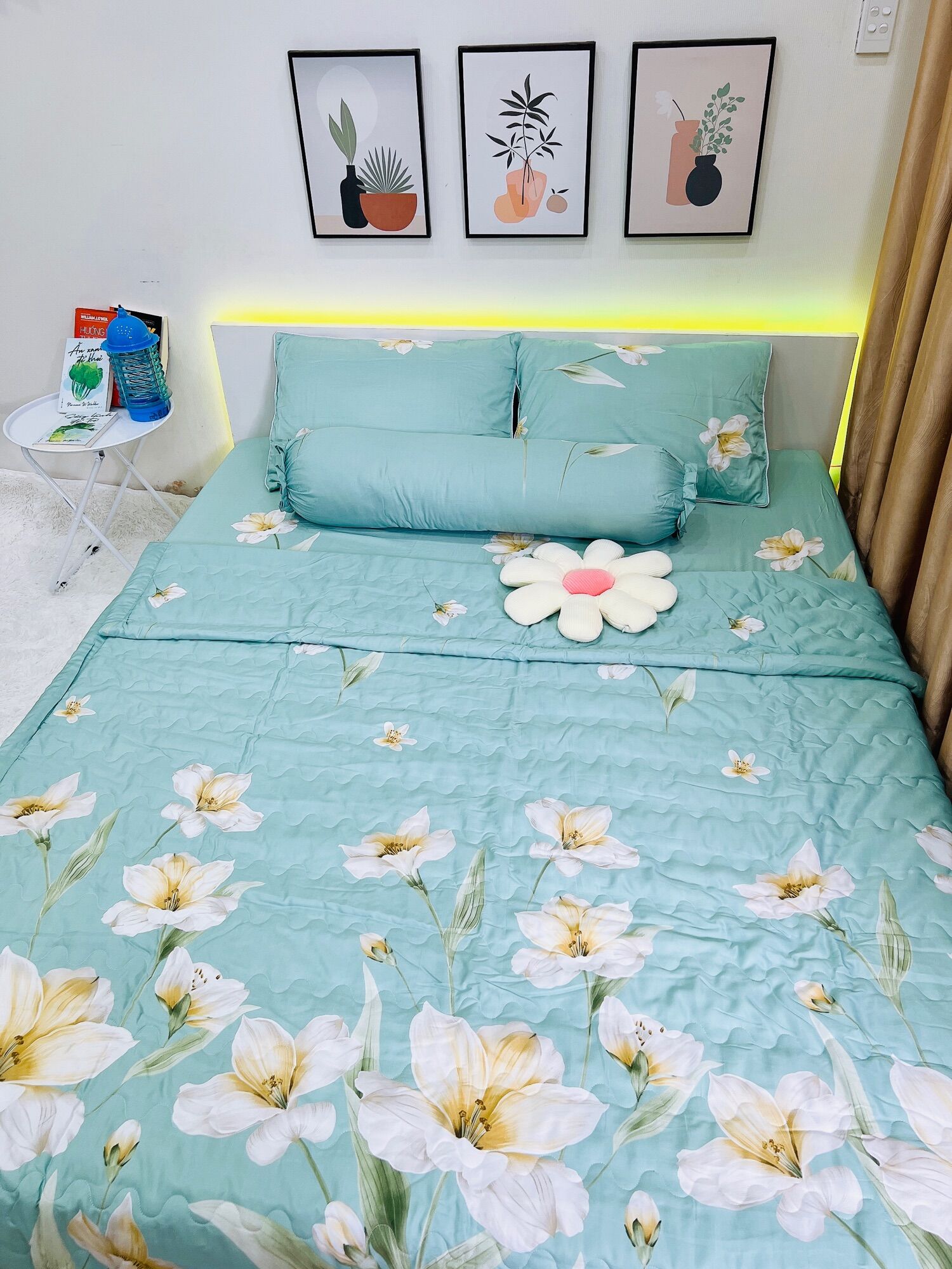 Bộ chăn ga gối lụa Tencel cao cấp mềm mịn thoáng mát
