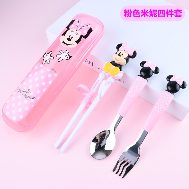 Đũa tập ăn trẻ em disney, đũa tập ăn cho bé 3 tuổi, bộ 4 thìa, đũa tập ăn cho trẻ em 8 giai đoạn 2 6