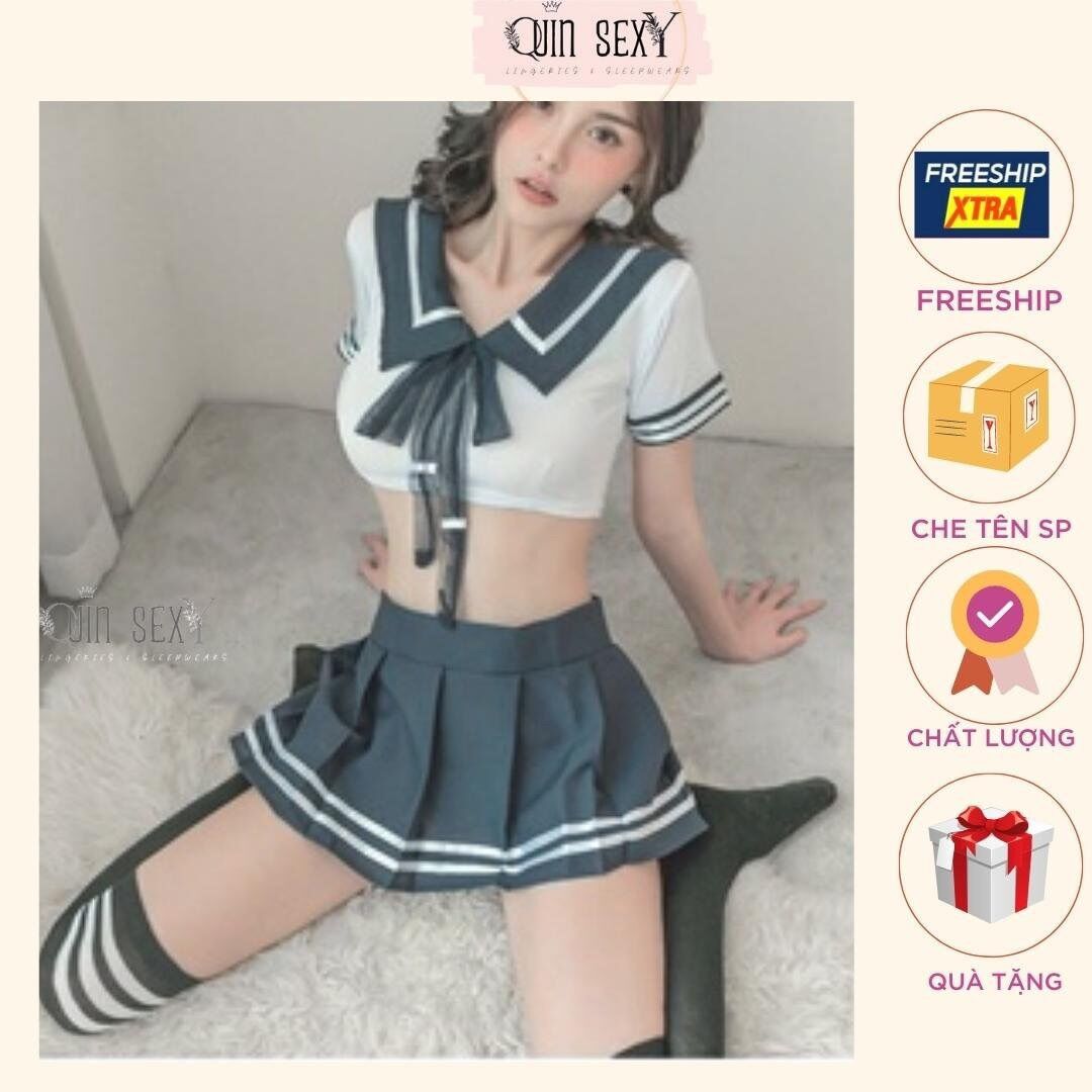 Cosplay học sinh Nhật Bản sexy xanh trắng
