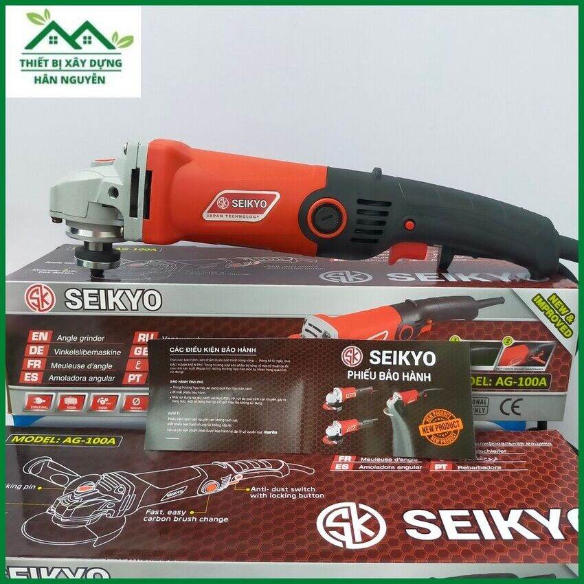 Máy cắt cầm tay Seikyo AG-100A công tắc bóp,lưỡi cắt 100mm,máy mài góc