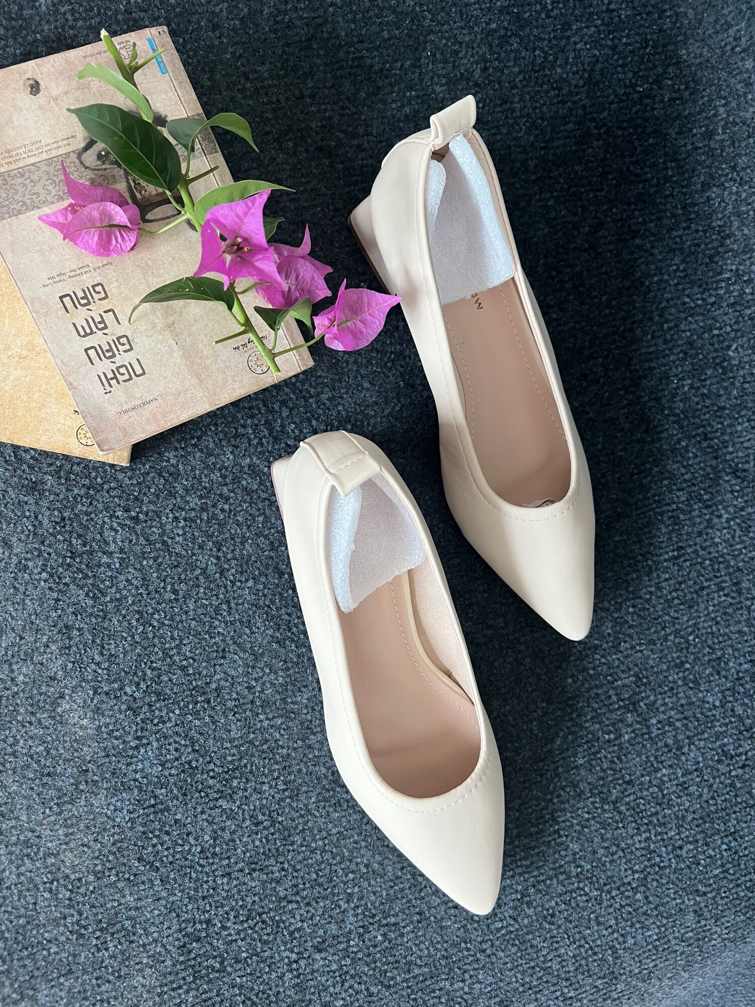 Giày công sở mũi nhọn đế 3cm,Giày cao gót nữ,giày nữ