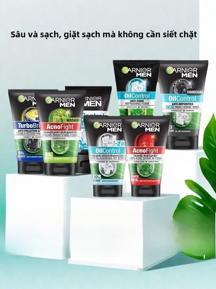 Kem Rửa Mặt Garnier Men 100ml Dưỡng Da Dầu Mụn Kháng Khuẩn Làm Sạch Da Trẻ Em Sалиicylic Acid Làm Sạch Da Thường