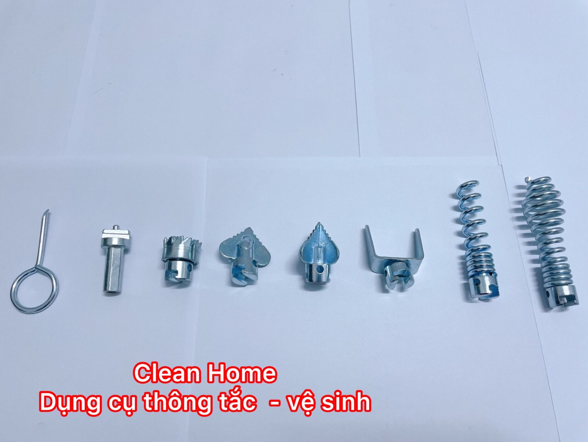 Dây thông cống lò xo phi 16 dùng máy khoan dài (21m + 6 đầu thông + 1 đầu kết nối)