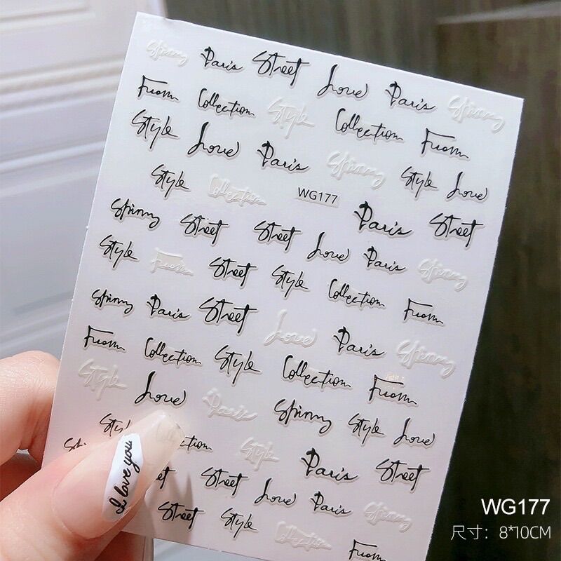 sticker chữ nail , hình dán móng