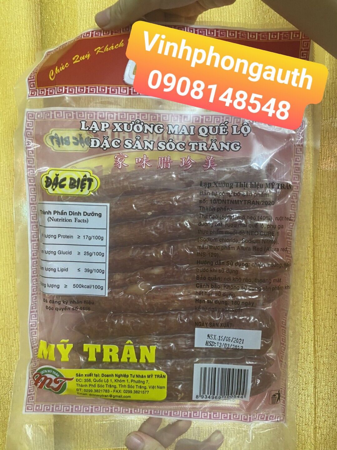 Lạp xưởng thịt Mỹ Trân 500gr