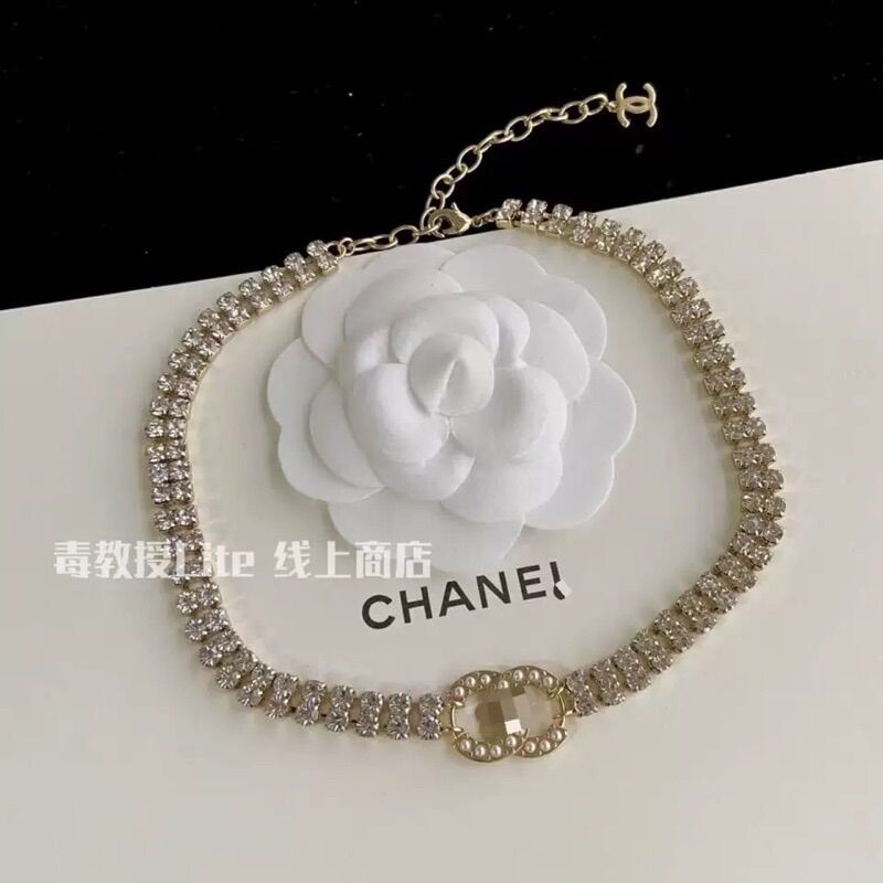 Vòng cổ choker chanel đính đá