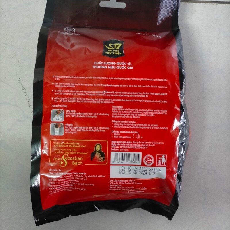 CÀ PHÊ G7 320gr, 20 GÓI/ BỊCH