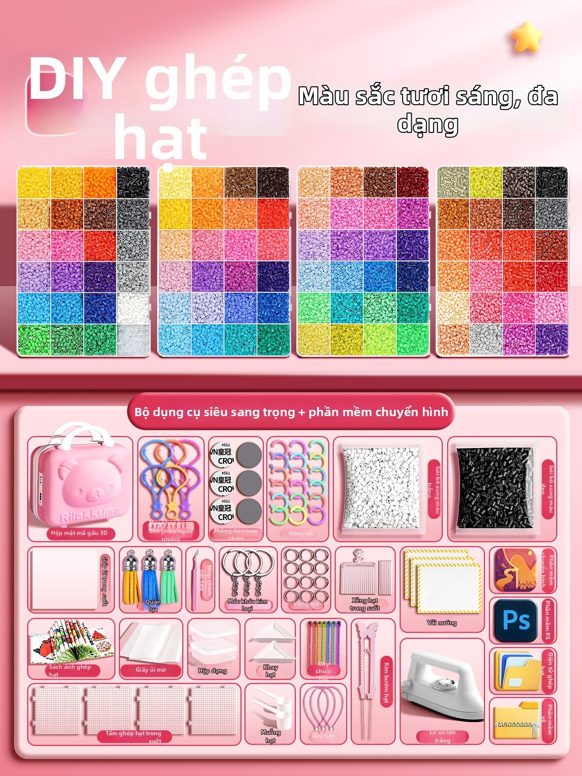 MINGZHUO | Complete Beads Kit Supplies Replacement Tools Ironing Pad Heat Transfer Paper Toy - Thương hiệu MINGZHUO Giá 449,000 Đồng*Miễn phí vận chuyển