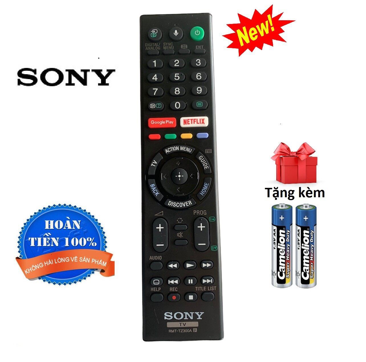 Bảng giá Điều khiển tivi Sony RMT-TZ300A sony led/lcd smart - Hàng tốt, tặng kèm pin [ không điều khiển giọng nói ]