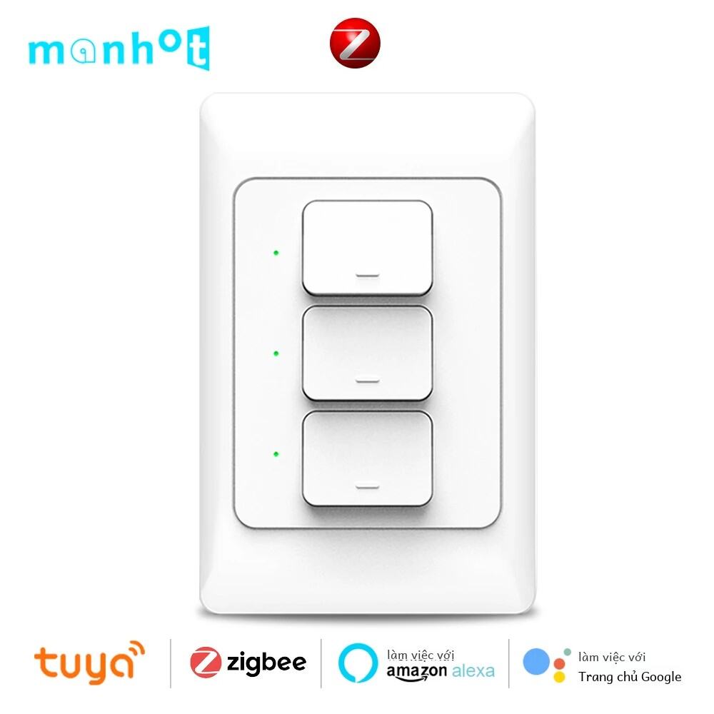 Tuya Zigbee3.0 Công Tắc Treo Tường Thông Minh Hoa Kỳ Âu Nút Nhấn Điều Khiển Từ Xa Không Dây Tương Thích Với Google Home Alexa Để Chiếu Sáng Dân Cư Tự Động Hóa