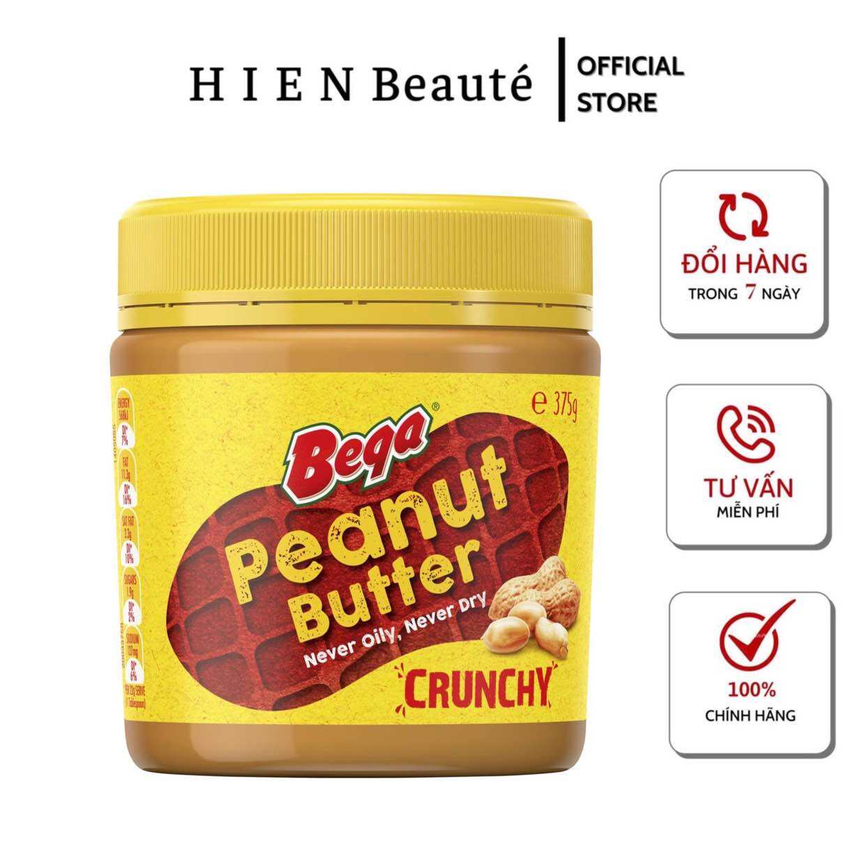 Bơ Đậu Phộng Giòn Bega Peanut Butter Crunchy 375g