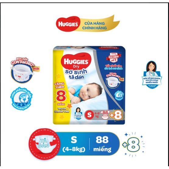 Tã dán Huggies sơ sinh S88