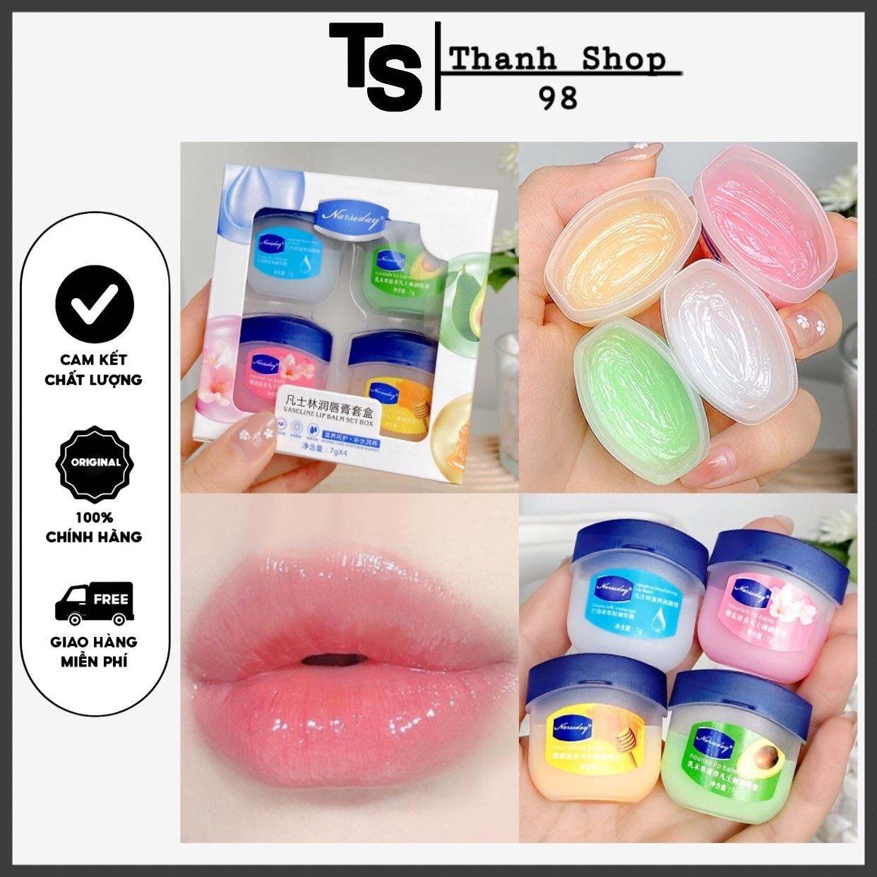 Set 4 Son Dưỡng Môi Chống Nứt Nẻ Giúp Dưỡng Ẩm Cao Cấp