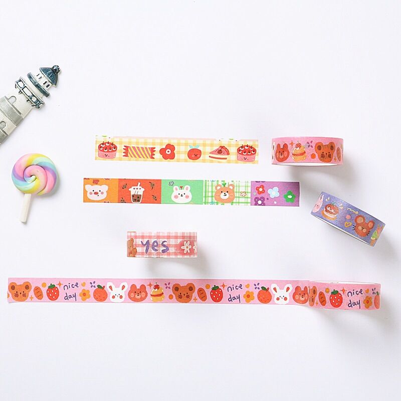 Cuộn băng dính washi tape trang trí sổ dễ thương 06