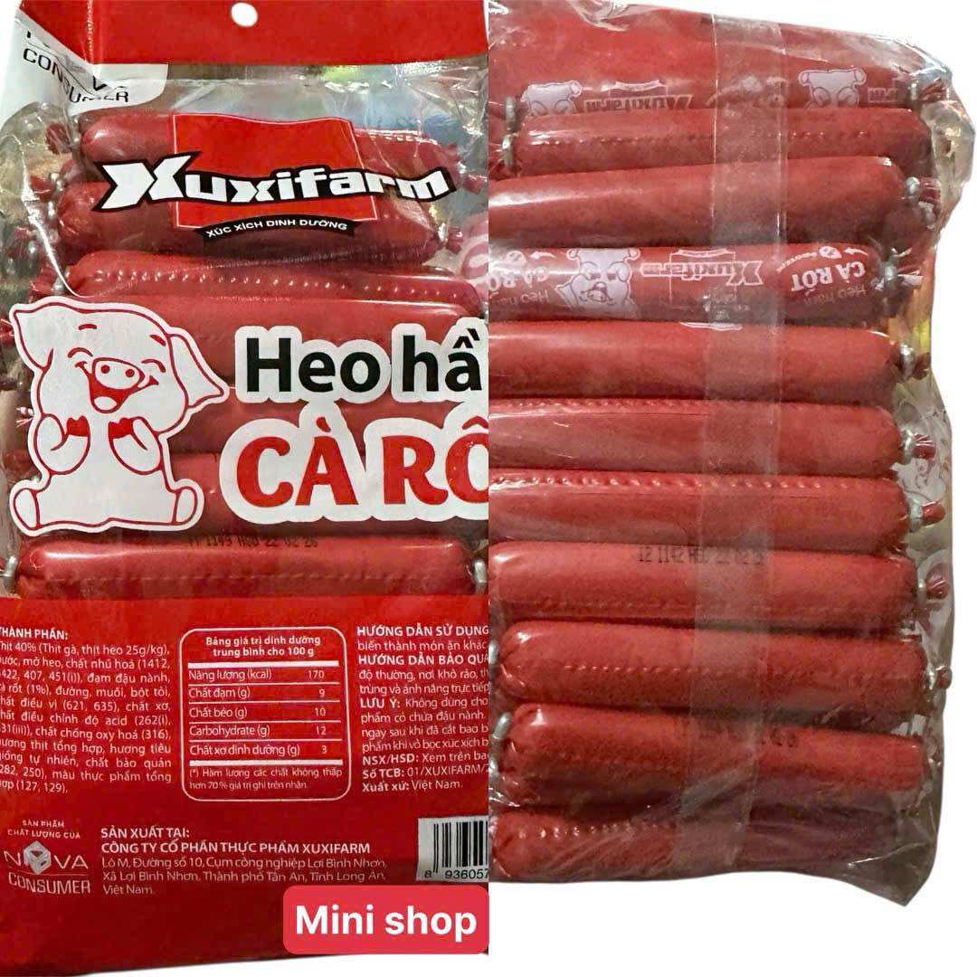Túi 50 chiếc xúc xích heo hầm cà rốt ăn liền trực tiếp - 600 gam một túi