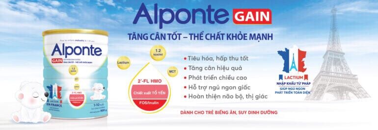 [HCM]Sữa bột Alponte Gain lon 900g