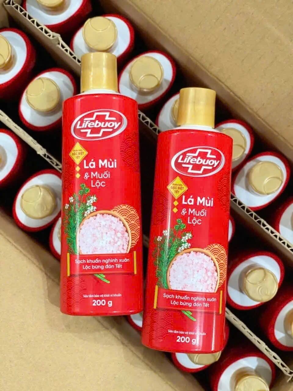  SỮA TẮM LIFEBUOY 200ML LÁ MÙI VÀ MUỐI LỘC. THẢO DƯỢC VÀ HOA SEN 