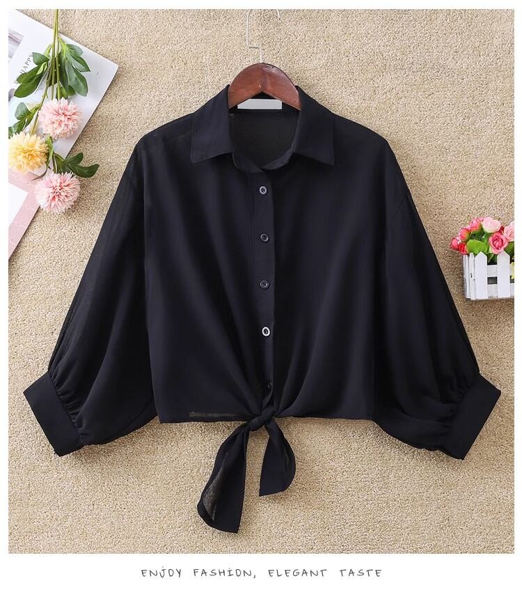 Áo Chống Nắng Mùa Hè Mới 2025 Áo Sơ Mi Voan Nữ Áo Khoác Cardigan Hở Áo Khoác Máy Lạnh Áo Khoác Ngoài