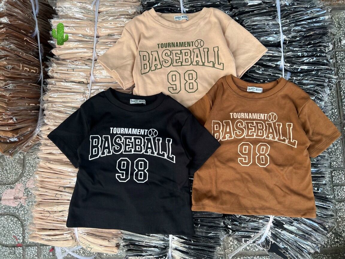 Áo croptop chữ in BaseBal 98