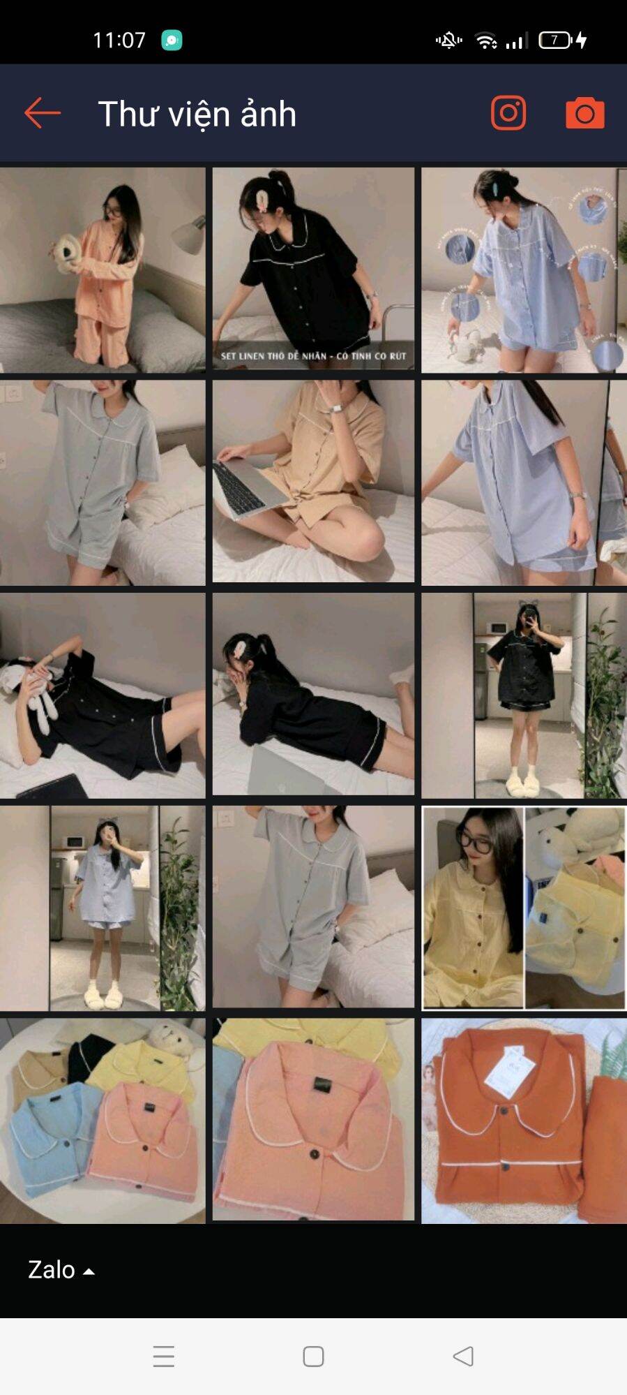 Sét bộ đùi Pyjama xốp cổ sen