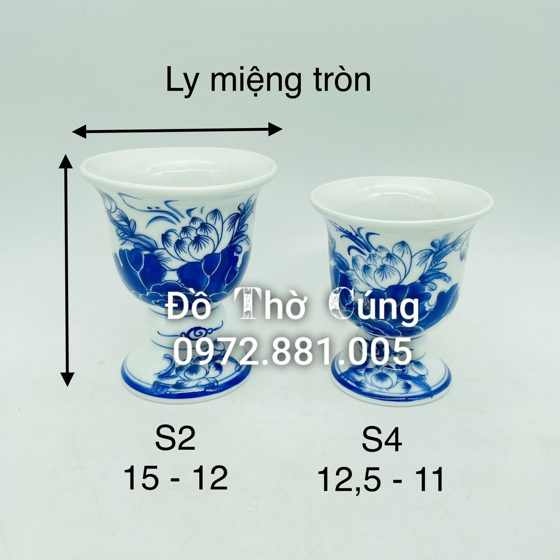 Ly đựng quả phật thủ sứ men lam