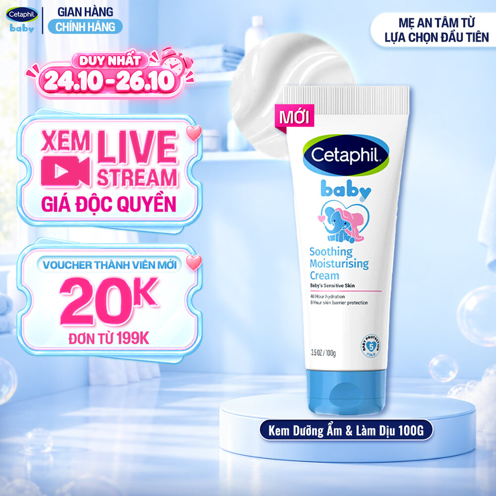 [MỚI] Kem làm dịu và dưỡng ẩm đa năng cho bé Cetaphil Baby Soothing  Moisturising Cream 100G
