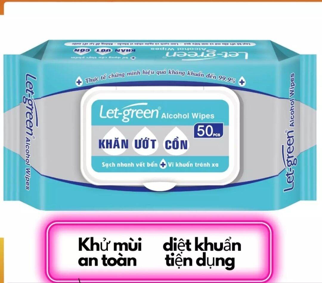 Combo 5 khăn giấy ướt cồn 50 tờ.