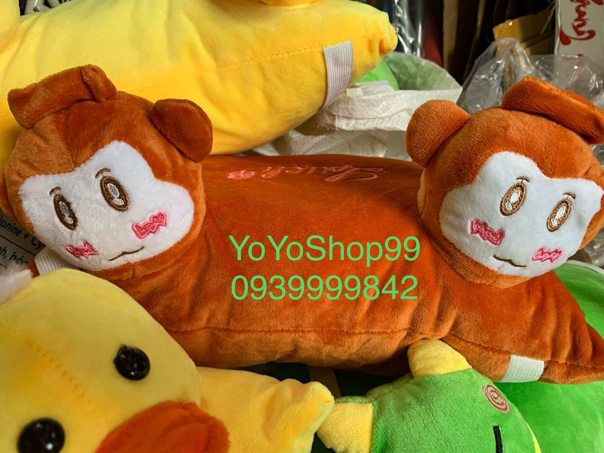 Gối đi xe máy cho bé 2 đầu siêu dễ thương