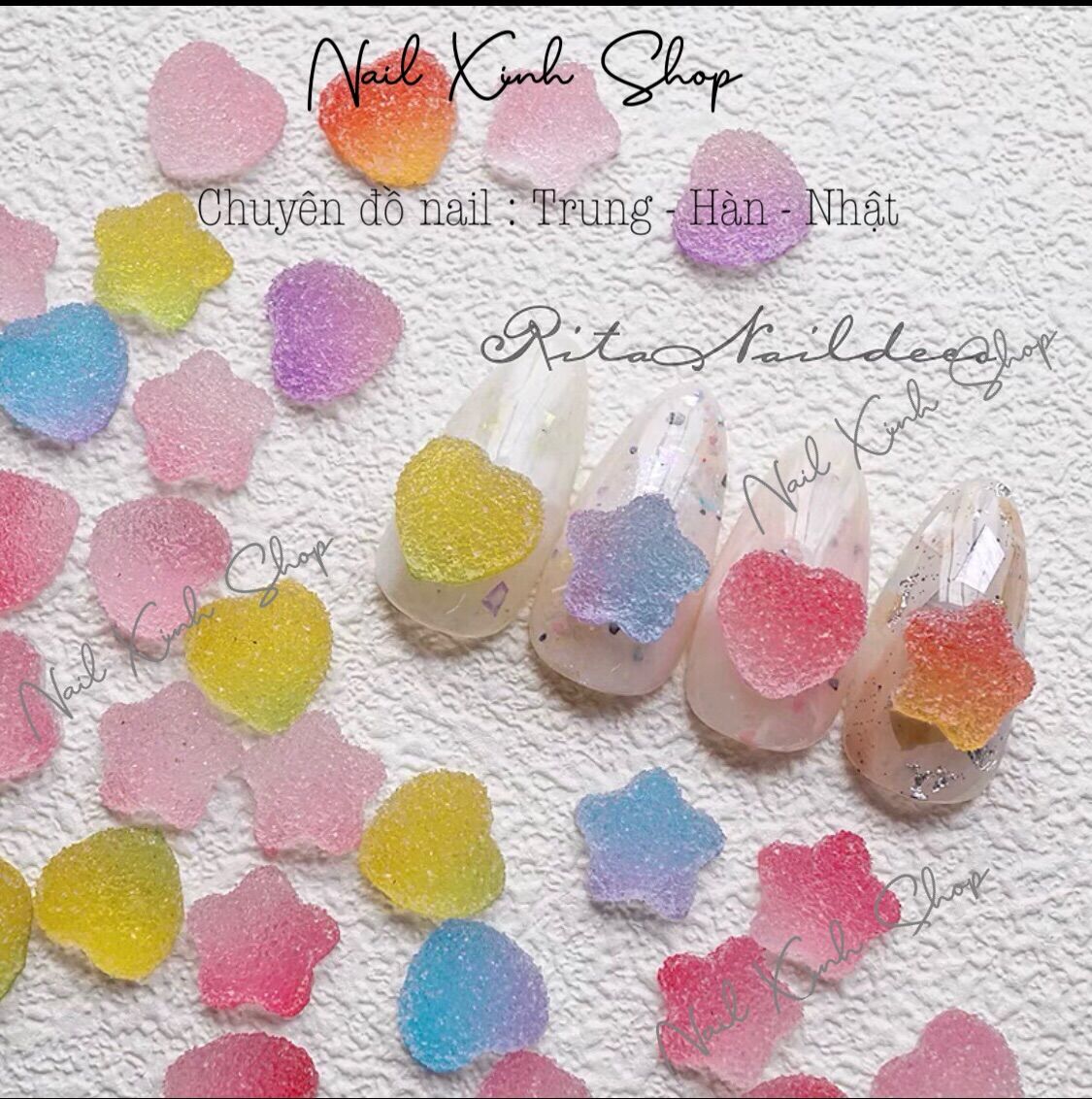 Charm kẹo dẻo làm nail - DIY - kẹo đính móng