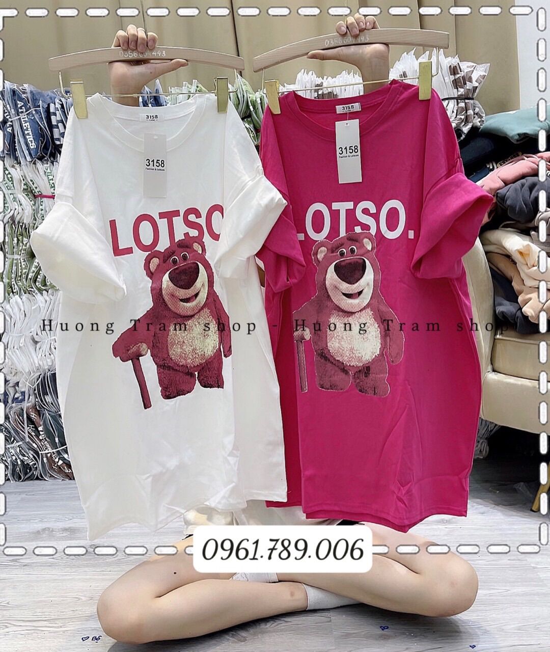 Áo thun 3158 form rộng panda lotso