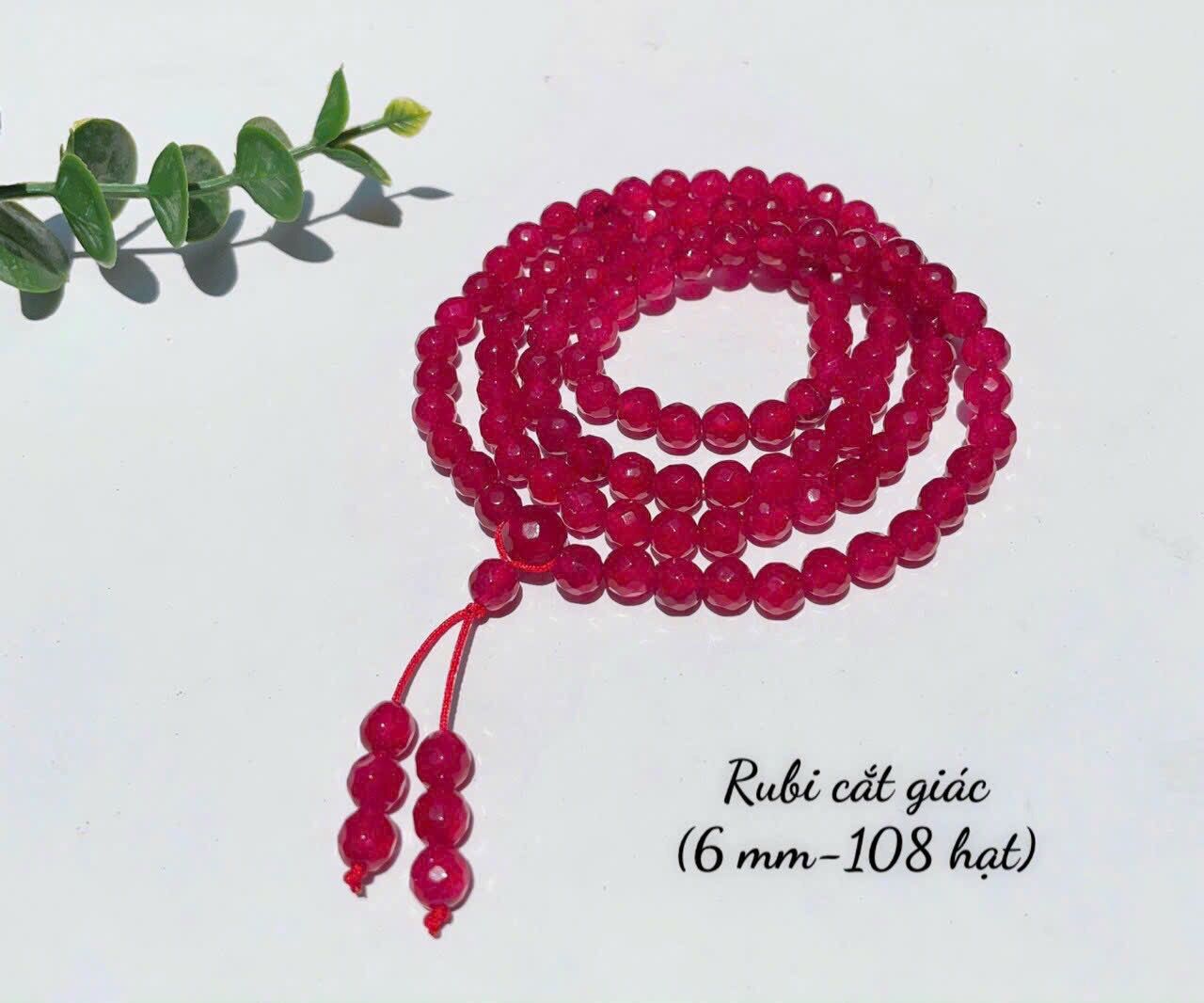 Chuỗi 108 hạt đá ruby phi hạt 6li bao đẹp