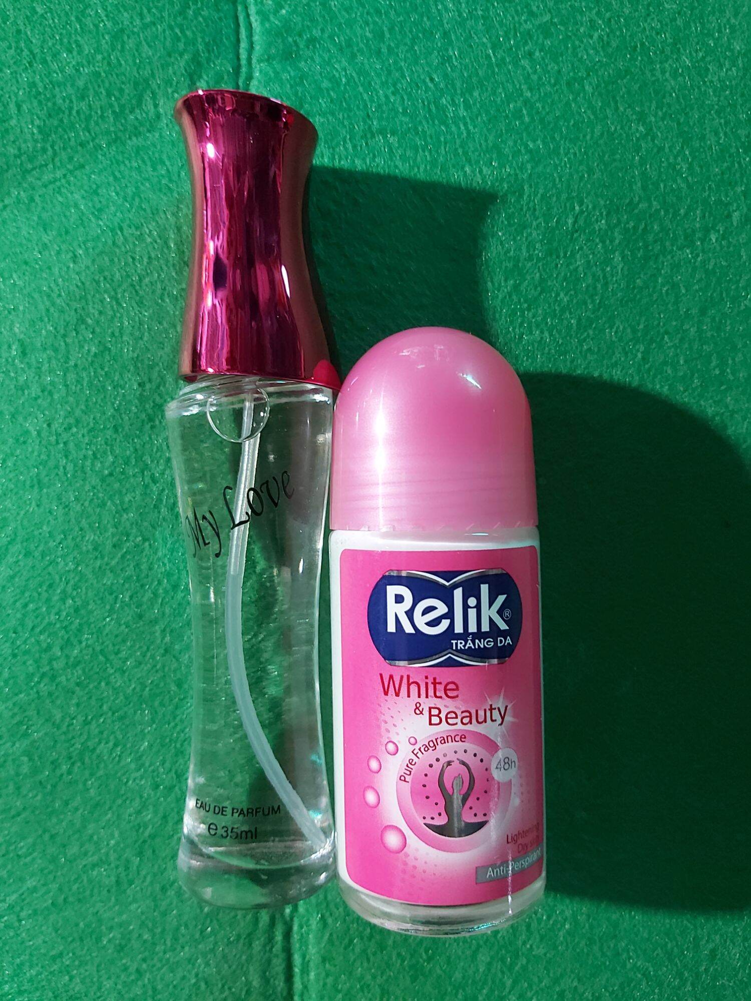 Combo lăn nách Relik và nước hoa My Love với hương thơm nhẹ dàng quyến rũ, giúp khử mùi hiệu quả, lưu hương thật lâu
