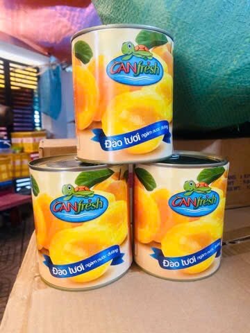 🍑đào ngâm can fresh 820g