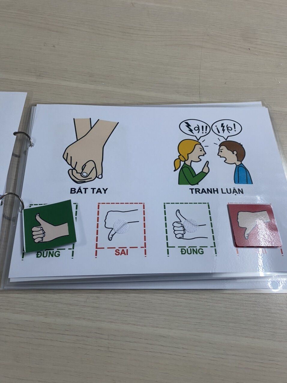 Học liệu bóc dán hành vi đúng sai