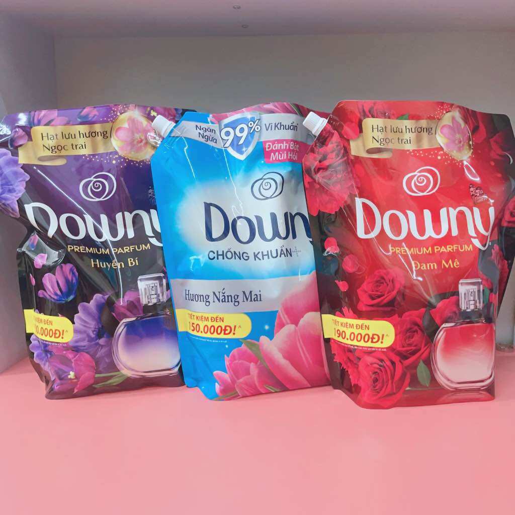 Nước xả làm mềm vải đậm đặc Downy hương đam mê , Huyền bí , nắng mai túi 3 lít